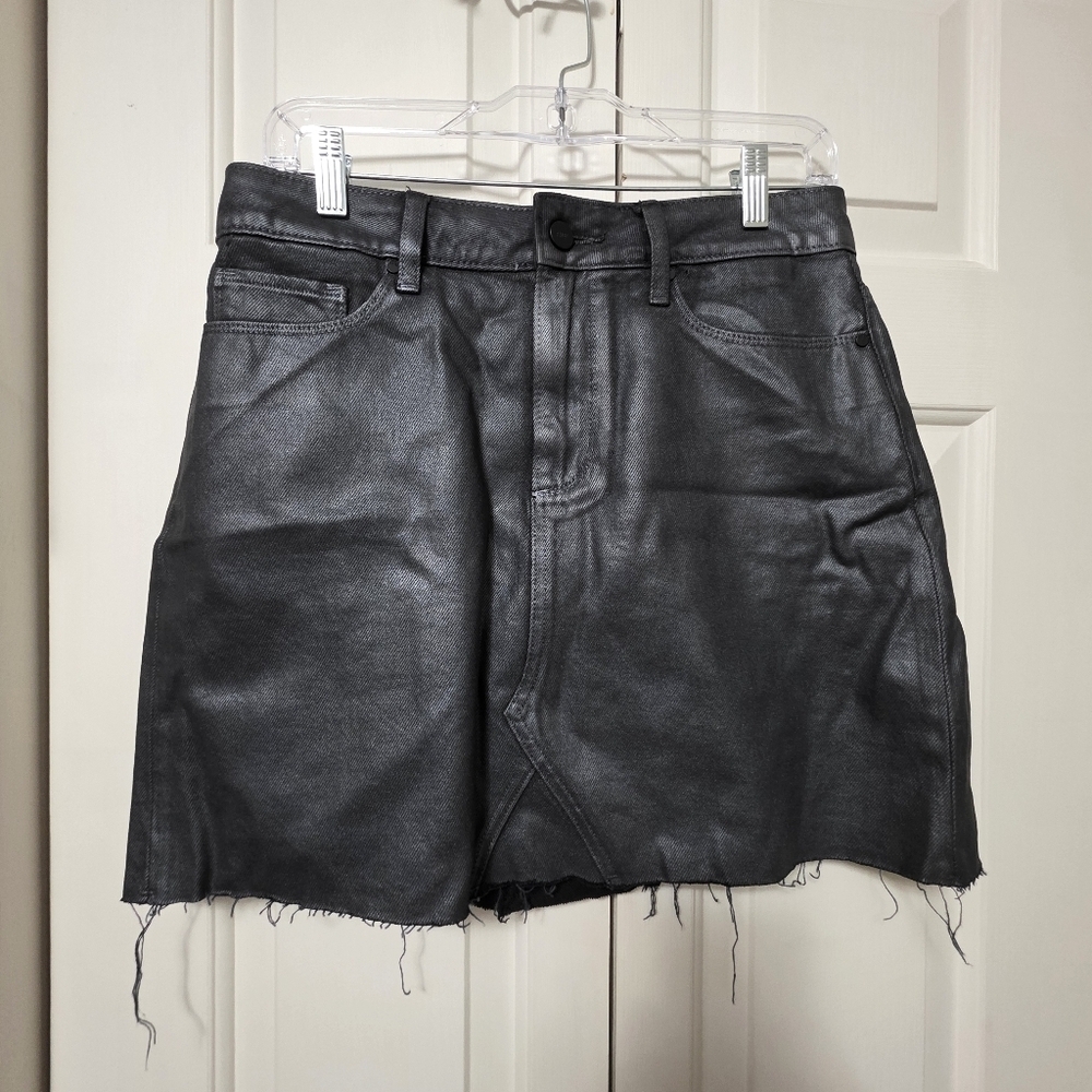 Paige Aideen Mini High Rise Cotton Metallic Skirt Size 29 - Picture 2 of 10